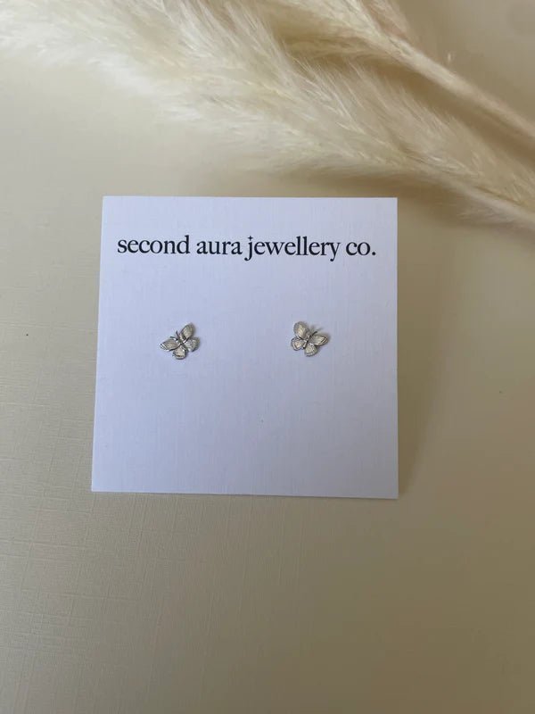 Second Aura 10K Butterfly Studs (Gold or White Gold) - Victoire BoutiqueSecond AuraEarrings Ottawa Boutique Shopping Clothing