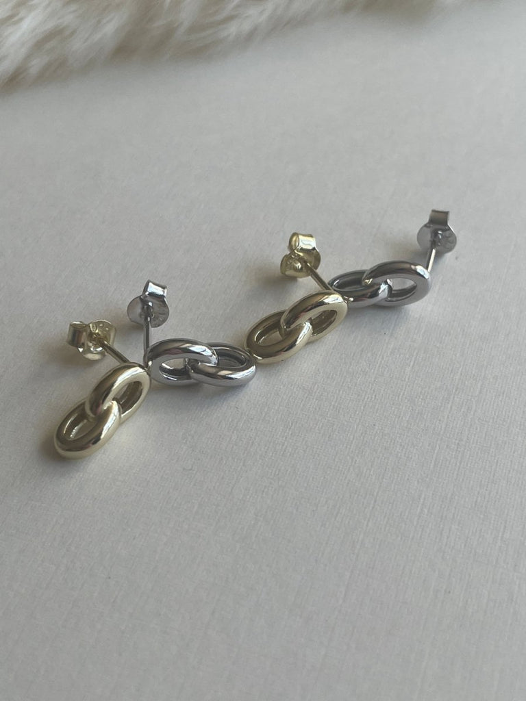 Second Aura Chain Link Studs (Silver or Gold Vermeil) - Victoire BoutiqueSecond AuraEarrings Ottawa Boutique Shopping Clothing