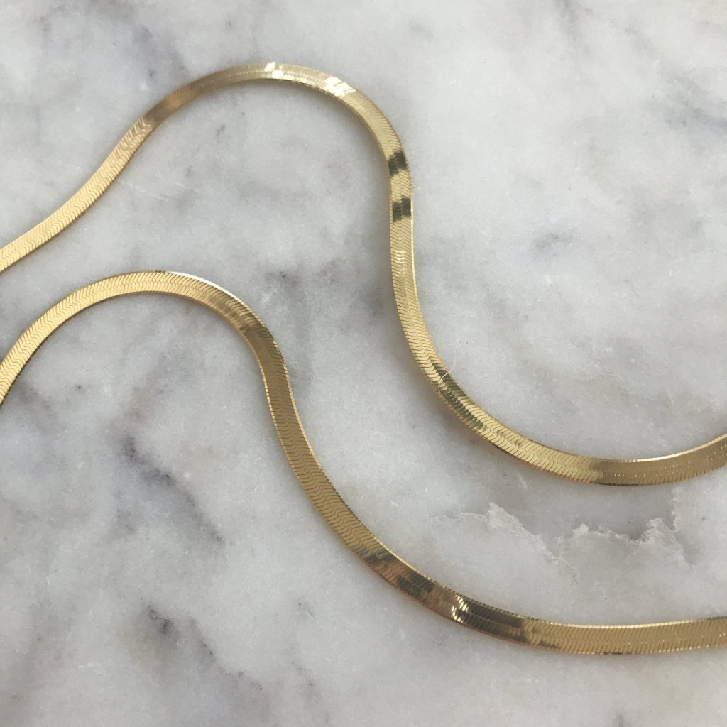 Second Aura Herringbone Necklace (Gold) - Victoire BoutiqueSecond AuraNecklaces Ottawa Boutique Shopping Clothing