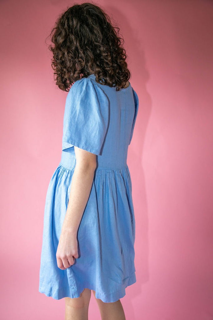 Shelter Mini Agnes Dress (Blue Delphinium) - Victoire BoutiqueShelterDresses Ottawa Boutique Shopping Clothing