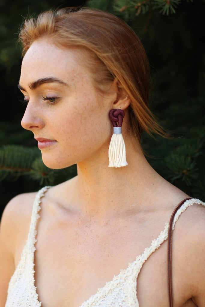 TALEE HATI Loop Earrings (Plum/Lily) - Victoire BoutiqueTaleeEarrings Ottawa Boutique Shopping Clothing