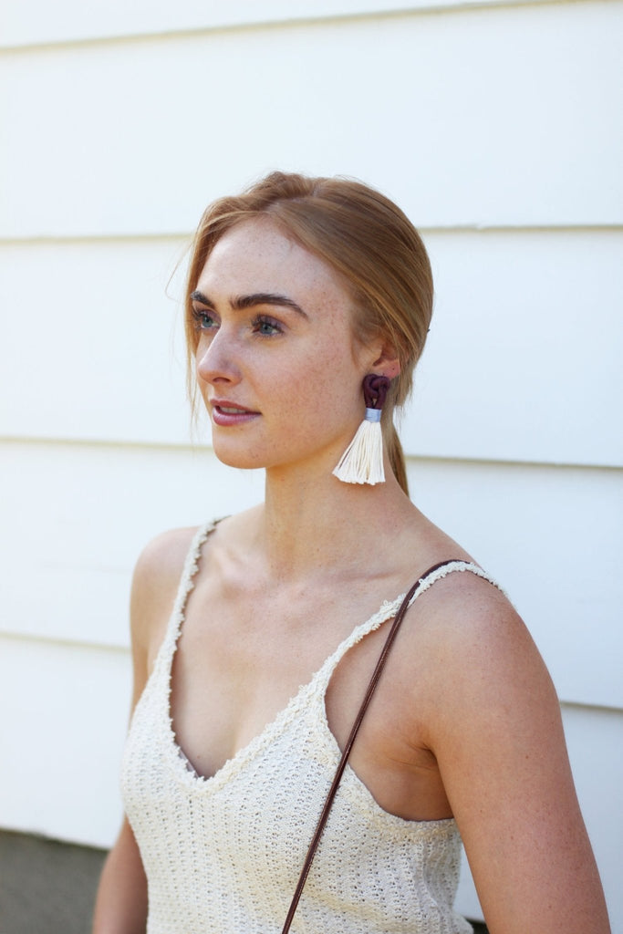 TALEE HATI Loop Earrings (Plum/Lily) - Victoire BoutiqueTaleeEarrings Ottawa Boutique Shopping Clothing
