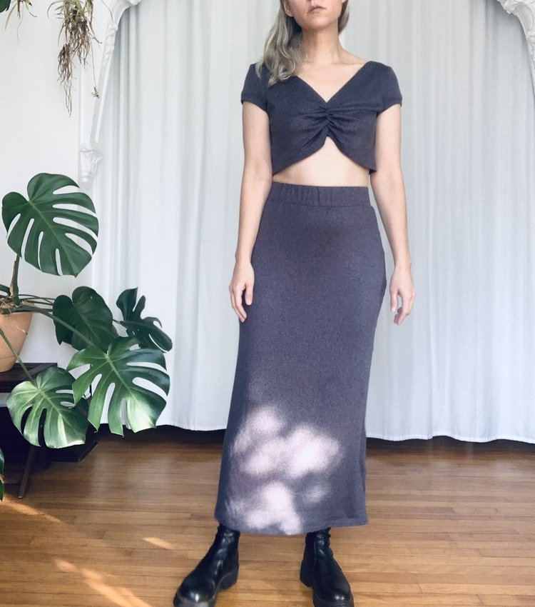 Waves of Hydra Angel '98 Knit Crop Top (Grey) - Victoire BoutiqueWaves of HydraTops Ottawa Boutique Shopping Clothing